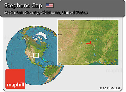 Satellite Location Map of Stephens Gap