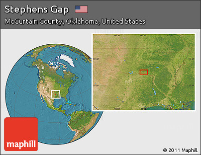 Satellite Location Map of Stephens Gap