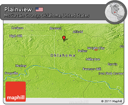 Physical Panoramic Map of Plainview