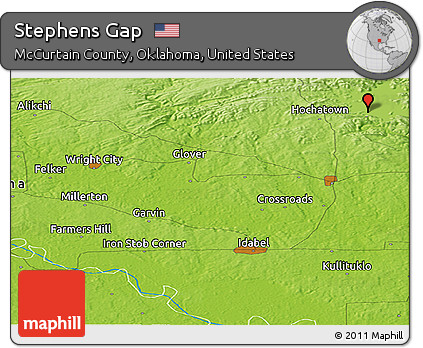 Physical Panoramic Map of Stephens Gap