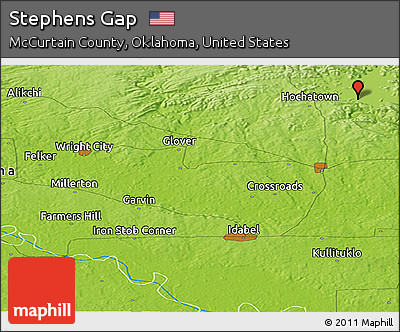 Physical Panoramic Map of Stephens Gap