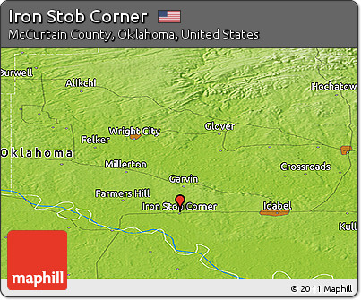Physical Panoramic Map of Iron Stob Corner