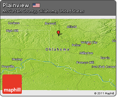Physical Panoramic Map of Plainview