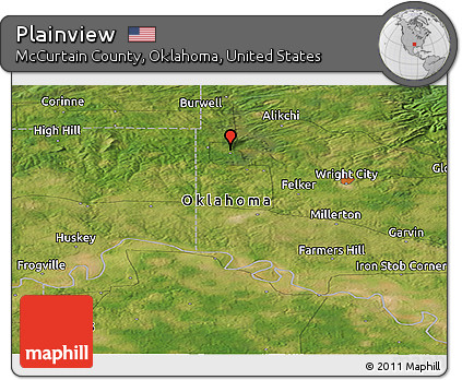 Satellite Panoramic Map of Plainview