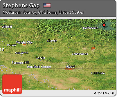 Satellite Panoramic Map of Stephens Gap