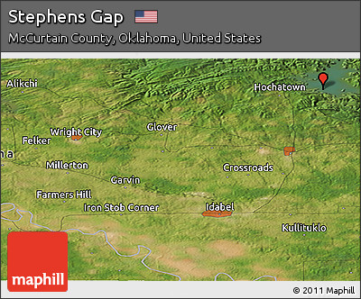 Satellite Panoramic Map of Stephens Gap