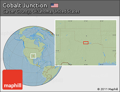Savanna Style Location Map of Cobalt Junction, hill shading