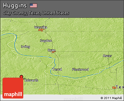Physical Panoramic Map of Huggins