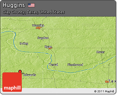 Physical Panoramic Map of Huggins