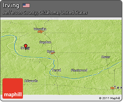 Physical Panoramic Map of Irving