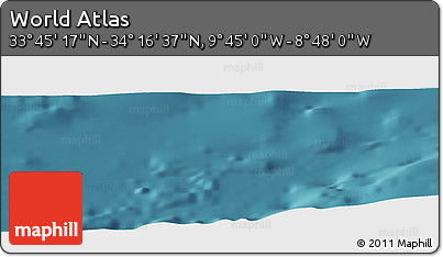 Satellite Panoramic Map of the Area around 34° 0' 57" N, 9° 16' 30" W