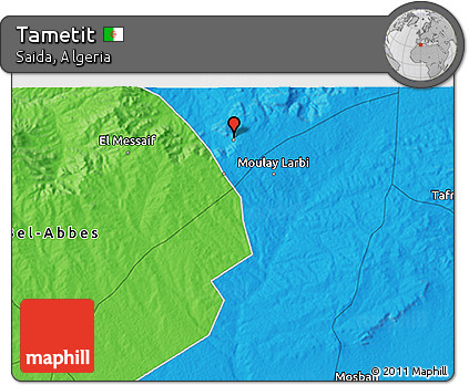 Political 3D Map of Tametit