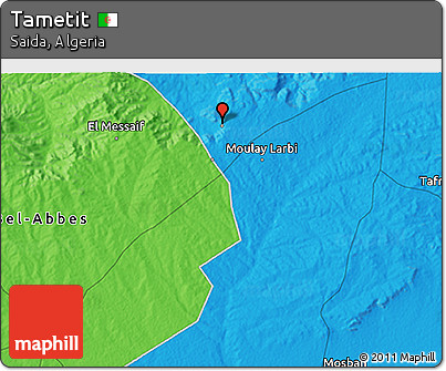 Political 3D Map of Tametit
