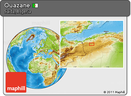 Physical Location Map of Ouazane