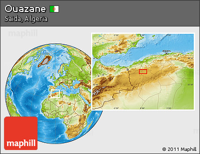 Physical Location Map of Ouazane