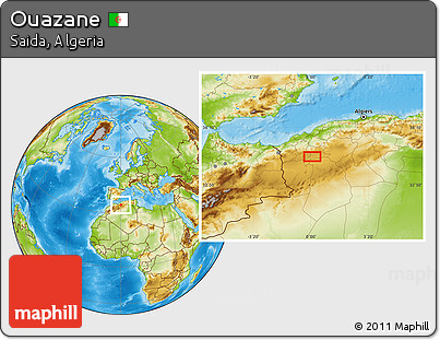 Physical Location Map of Ouazane