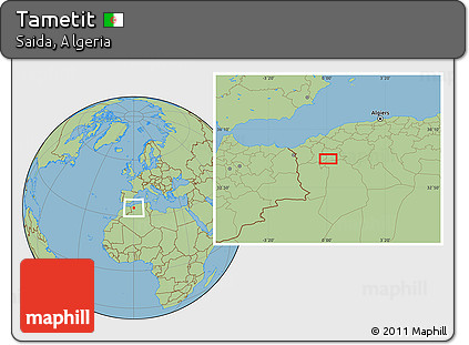 Savanna Style Location Map of Tametit