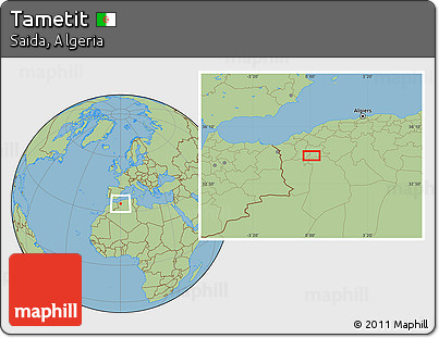 Savanna Style Location Map of Tametit