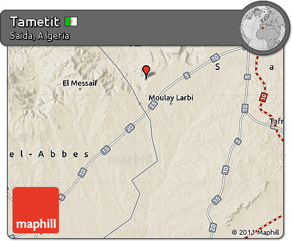 Shaded Relief Map of Tametit