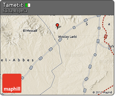 Shaded Relief Map of Tametit