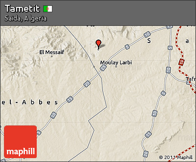 Shaded Relief Map of Tametit