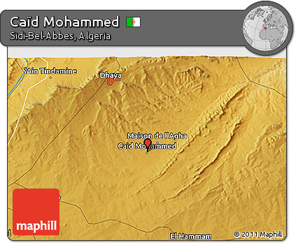 Physical 3D Map of Caïd Mohammed