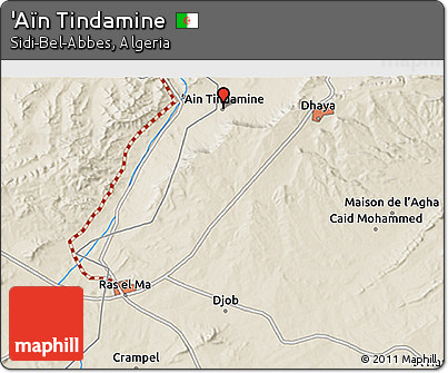 Shaded Relief 3D Map of 'Aïn Tindamine