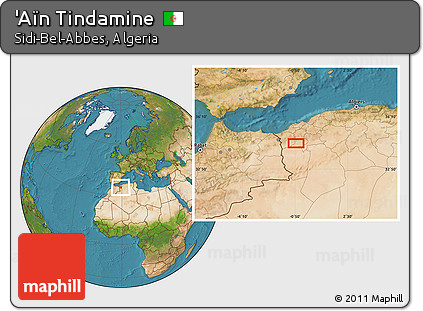 Satellite Location Map of 'Aïn Tindamine