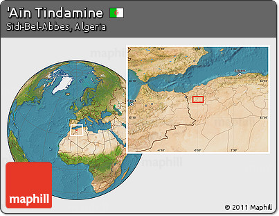 Satellite Location Map of 'Aïn Tindamine