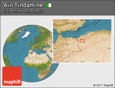 Satellite Location Map of 'Aïn Tindamine