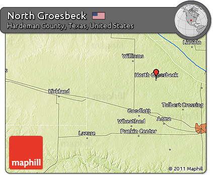 Physical 3D Map of North Groesbeck