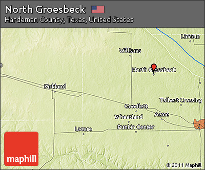 Physical 3D Map of North Groesbeck