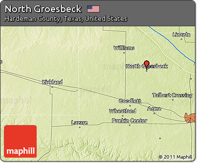 Physical 3D Map of North Groesbeck
