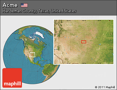 Satellite Location Map of Acme