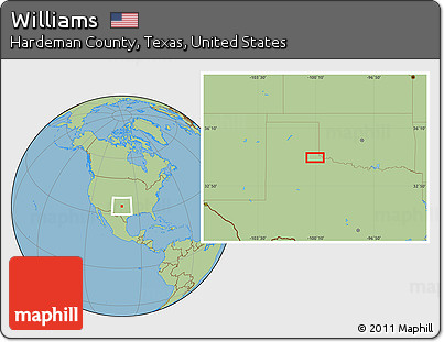 Savanna Style Location Map of Williams