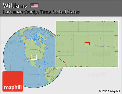 Savanna Style Location Map of Williams