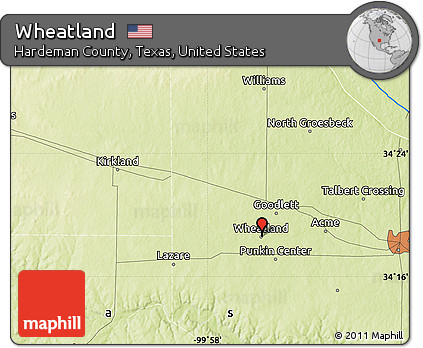 Physical Map of Wheatland