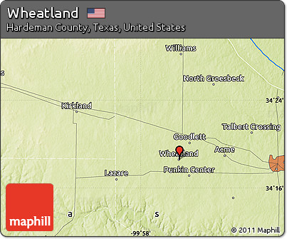 Physical Map of Wheatland