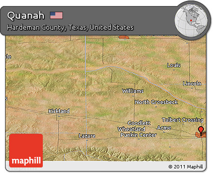 Satellite Panoramic Map of Quanah
