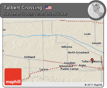 Shaded Relief Panoramic Map of Talbert Crossing