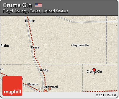 Shaded Relief 3D Map of Crume Gin