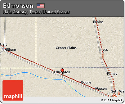 Shaded Relief 3D Map of Edmonson