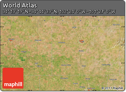 Satellite Map of the Area around 34° 28' 56" N, 101° 55' 30" W