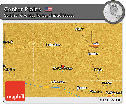 Physical Panoramic Map of Center Plains
