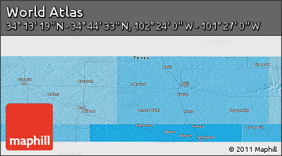 Political Panoramic Map of the Area around 34° 28' 56" N, 101° 55' 30" W