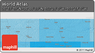 Political Panoramic Map of the Area around 34° 28' 56" N, 101° 55' 30" W
