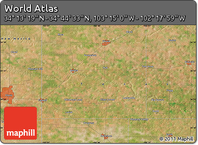 Satellite Map of the Area around 34° 28' 56" N, 102° 46' 30" W