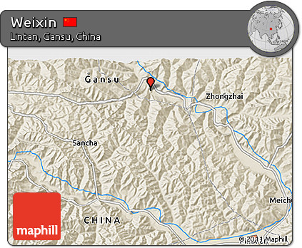 Shaded Relief 3D Map of Weixin