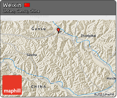 Shaded Relief 3D Map of Weixin