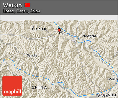Shaded Relief 3D Map of Weixin